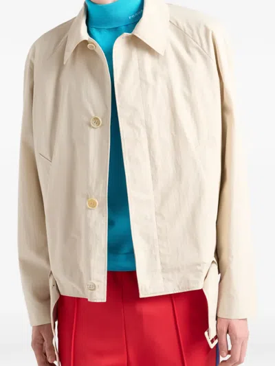 Prada Raglan-sleeve Jacket In Neutral