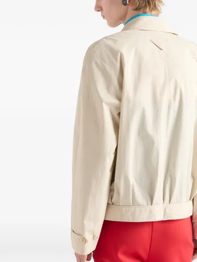 Prada Raglan-sleeve Jacket In Neutral