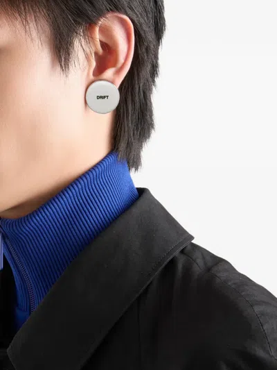 Prada Graphic Earring In Silver