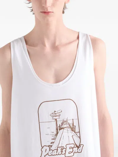 Prada Printed Vest In White