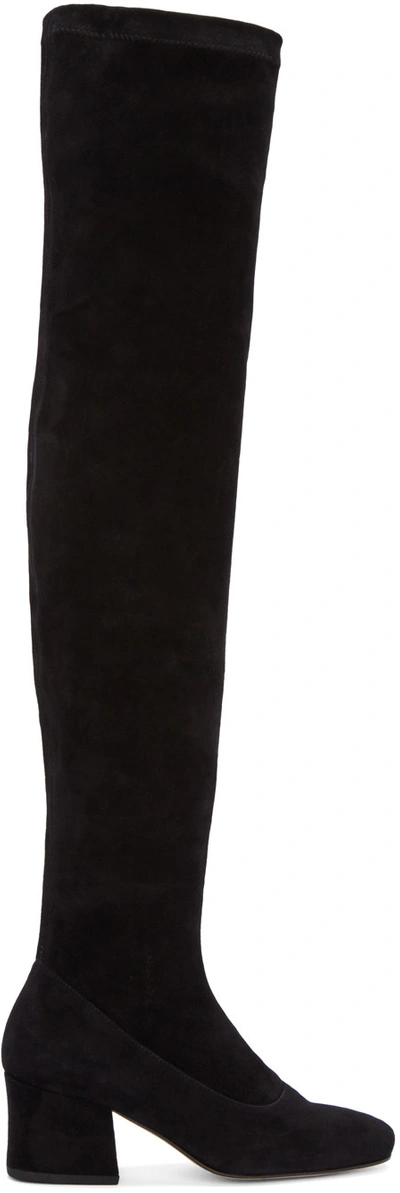 Dorateymur Black Suede Sybil Over-the-knee Boots
