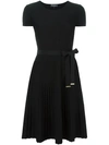 FERRAGAMO flared pleated accent dress,DRYCLEANONLY