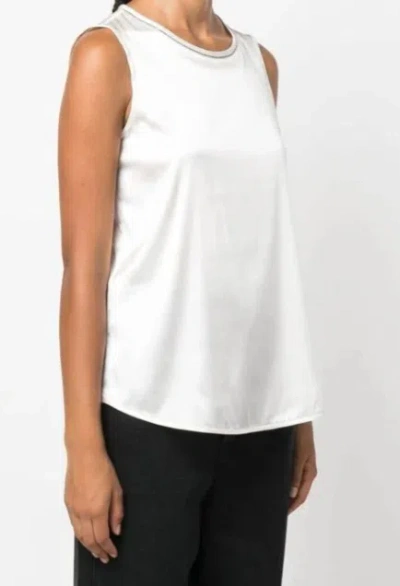 Peserico Punto Luce-detail Satin Top In White