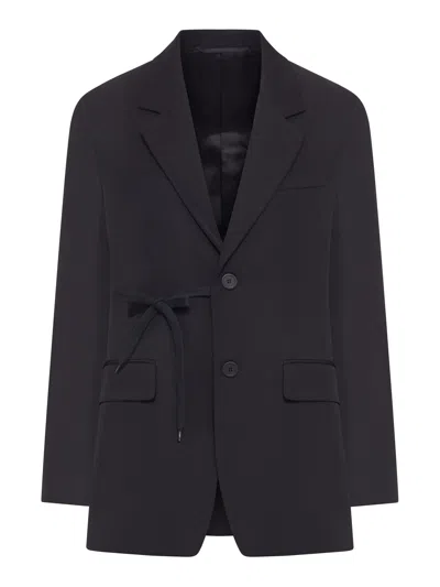 Balenciaga Tailored Wrap Wool Jacket Regular Fit In Black