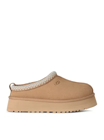 Ugg Tazz Beige Sabot With Embossed Logo In Suede Woman In Multi