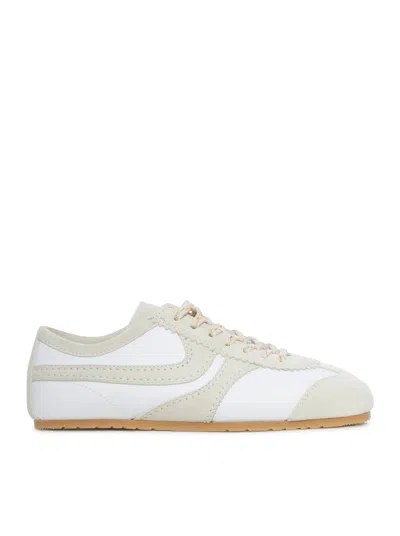Dries Van Noten Leather Sneakers Low Profile Suede Panels Rubber Sole In Multi