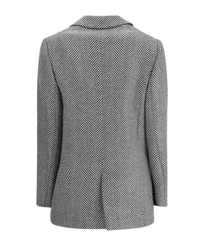 Forte Forte Grey Chevron Wool Chic Jacket In Gray