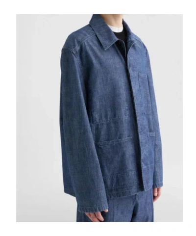 Jil Sander Structured Minimalist Jacket With Classic Collar In Blue