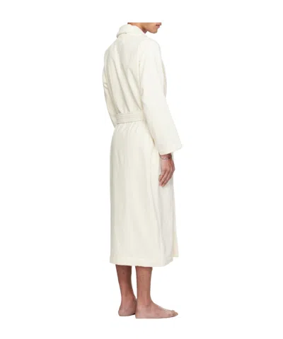 Tekla Lace-up Bathrobe In White