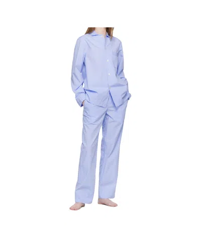 Tekla Drawstring Pajama Pants In Blue