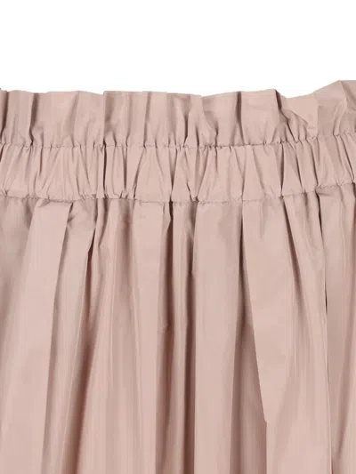 Herno Women Pink Skirt With Logo Plaque On The Side And Elastic Waist In Tech Fabric Woman In Nude
