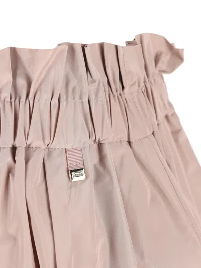 Herno Women Pink Skirt With Logo Plaque On The Side And Elastic Waist In Tech Fabric Woman In Nude