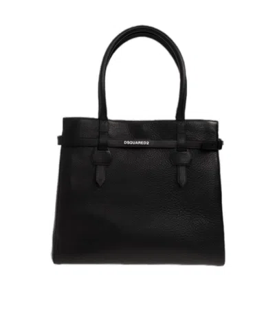 Dsquared2 Strap Leather Tote Bag In Red