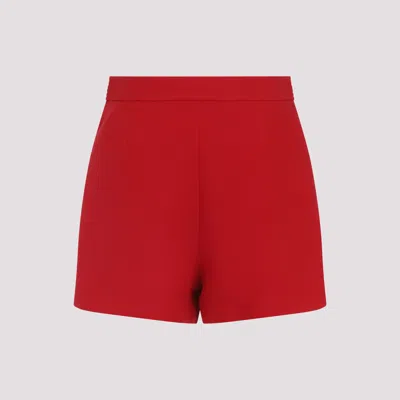 Valentino High Waisted Shorts Featuring Gold Tone Detail In Red