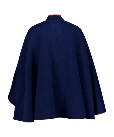 La Doublej Double-layered Cape Coat In Blue