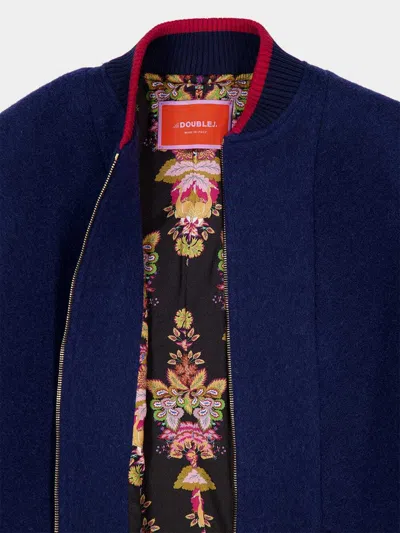 La Doublej Double-layered Cape Coat In Blue