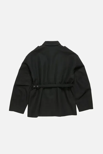 Acne Studios Belted Flap-pocket Jacket In Black