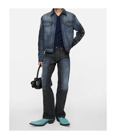 Acne Studios Patchwork Denim Jacket In Blue
