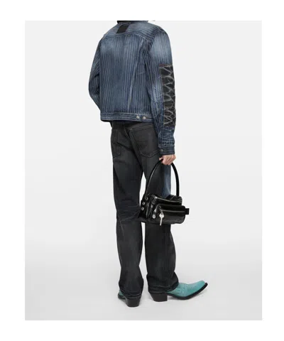 Acne Studios Patchwork Denim Jacket In Blue