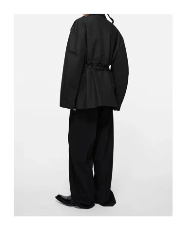 Acne Studios Belted Flap-pocket Jacket In Black