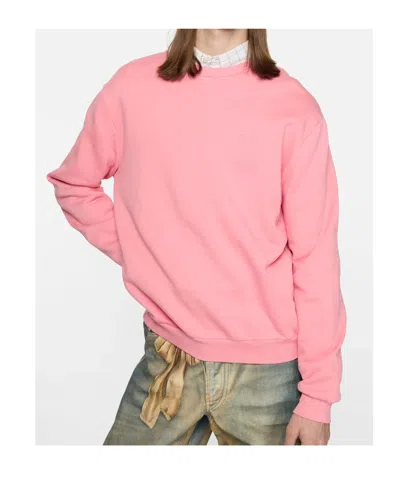 Acne Studios Crew Neck Sweatshirt In Pink