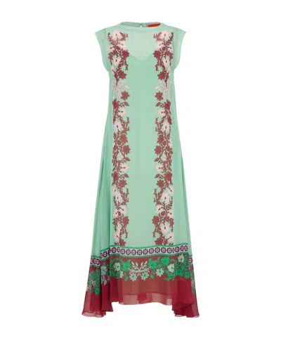 La Doublej Silk Chiffon Printed Maxi Dress In Multi