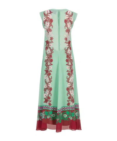 La Doublej Silk Chiffon Printed Maxi Dress In Multi