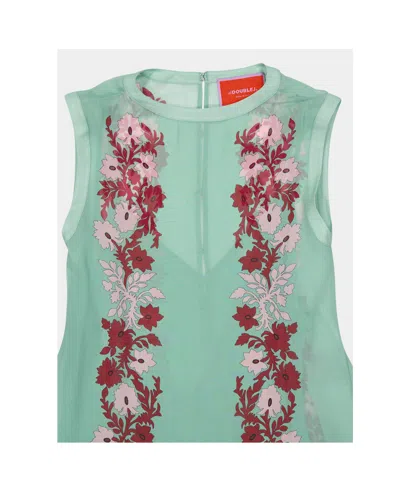 La Doublej Silk Chiffon Printed Maxi Dress In Multi