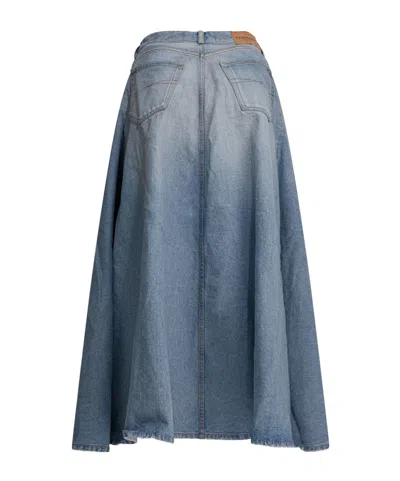 Balenciaga Maxi Skirt With Innovative Design And Five-pocket Style In Blue