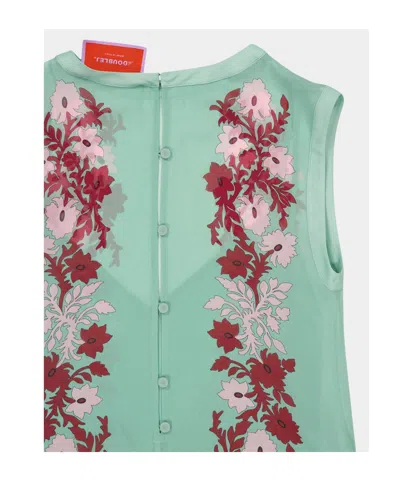 La Doublej Silk Chiffon Printed Maxi Dress In Multi