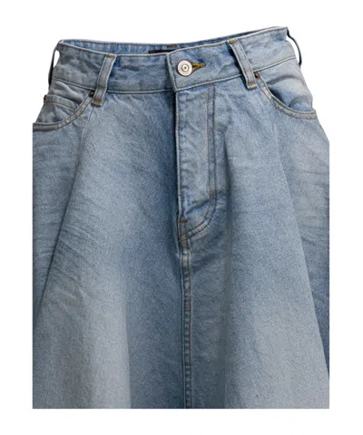 Balenciaga Maxi Skirt With Innovative Design And Five-pocket Style In Blue