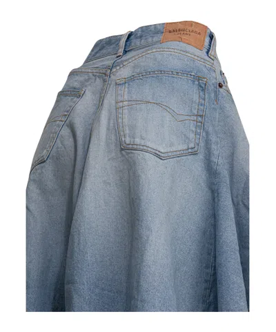 Balenciaga Maxi Skirt With Innovative Design And Five-pocket Style In Blue