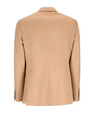 Lardini Double-breasted Peak-lapel Jacket In Neutral