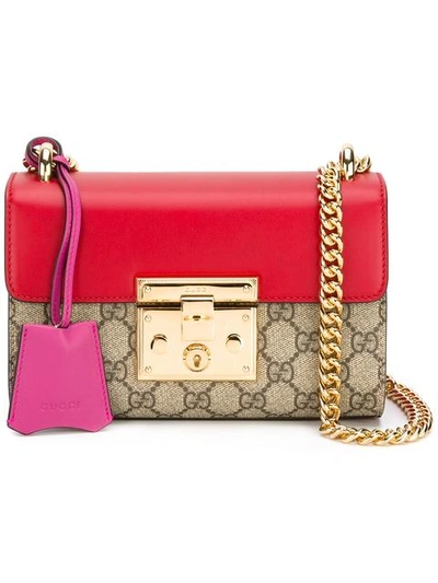 Gucci Padlock Gg Supreme Shoulder Bag In Pink