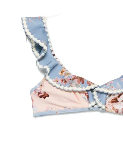 Zimmermann Ruffled Floral Bikini In Multi