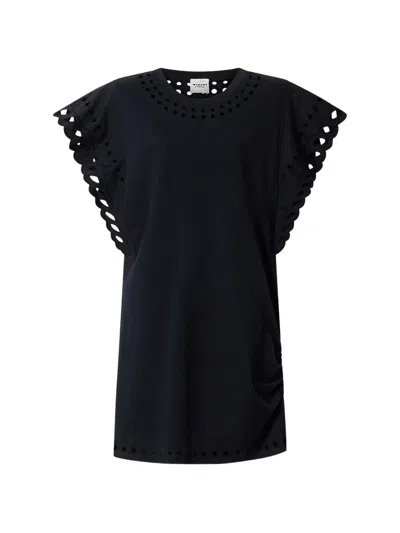 Isabel Marant Étoile Erisa Ruffled Floral-print Organic Cotton Cami In Black