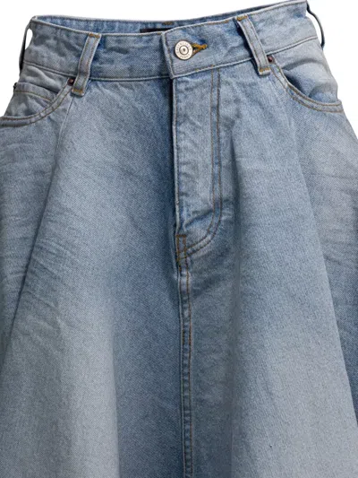 Balenciaga Maxi Skirt With Innovative Design And Five-pocket Style In Blue