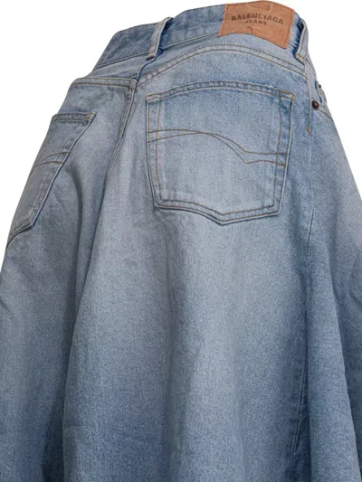 Balenciaga Maxi Skirt With Innovative Design And Five-pocket Style In Blue
