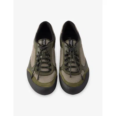 Prada Sneakers Speedrock In Leather And Mesh Fabric In Brown