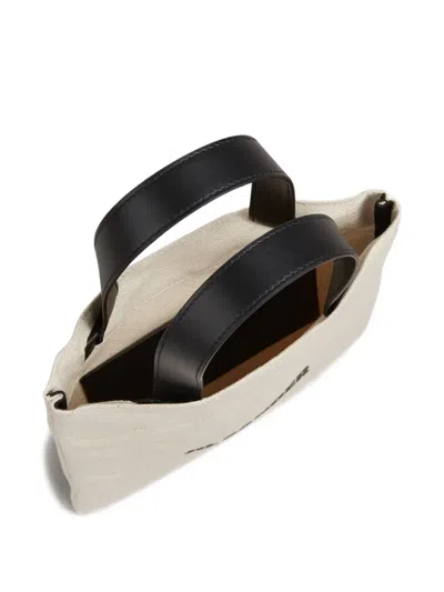 Jil Sander White Medium Flat Tote Bag In Pattern