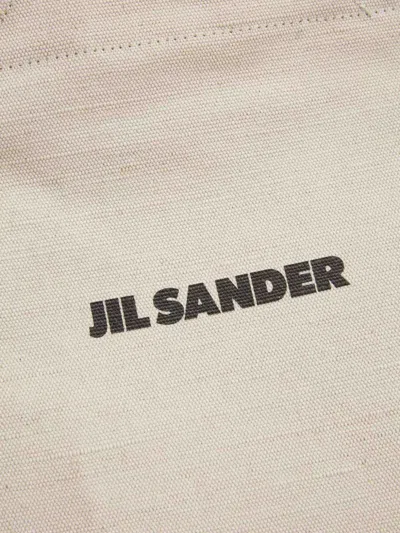 Jil Sander White Medium Flat Tote Bag In Pattern