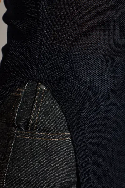 Lemaire Side-slit T-shirt In Blue