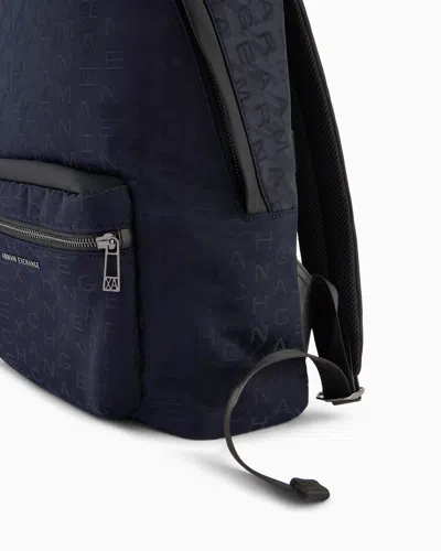 Armani Exchange Technical Fabric Backpack In Black