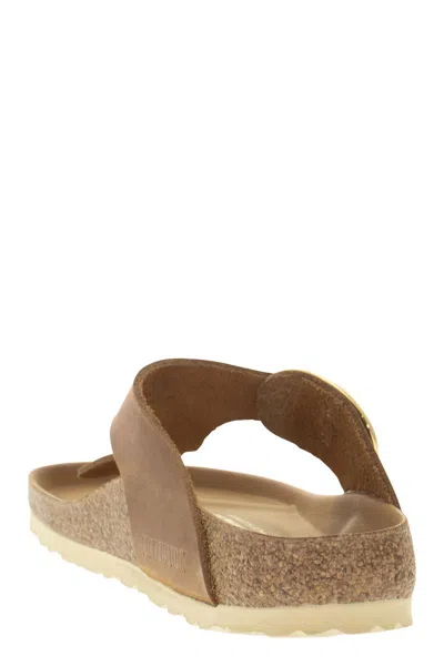 Birkenstock Gizeh Big Buckle Oiled Leather Sandals In Brown