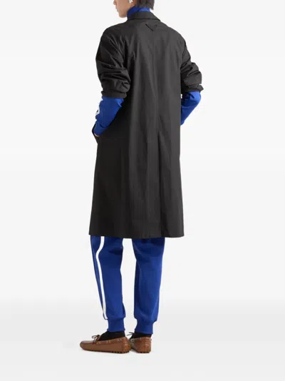 Prada Single-breasted Coat In Black