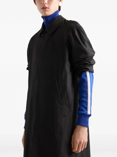 Prada Single-breasted Coat In Black