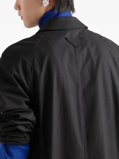 Prada Single-breasted Coat In Black