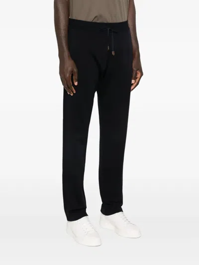 Canali Drawstring Track Pants In Blue
