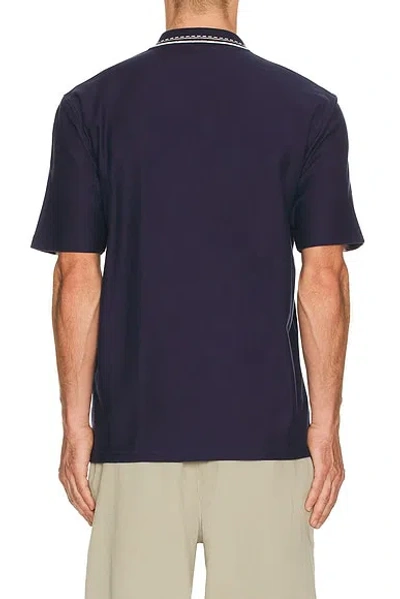 Palmes Panel Zip Polo In Blue