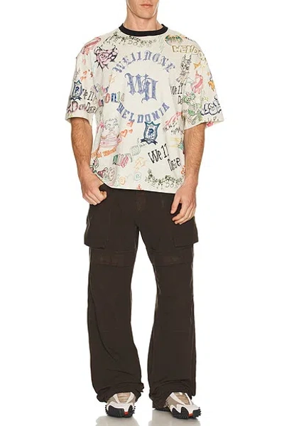 We11 Done Grey Doodle Printed T-shirt In Multi